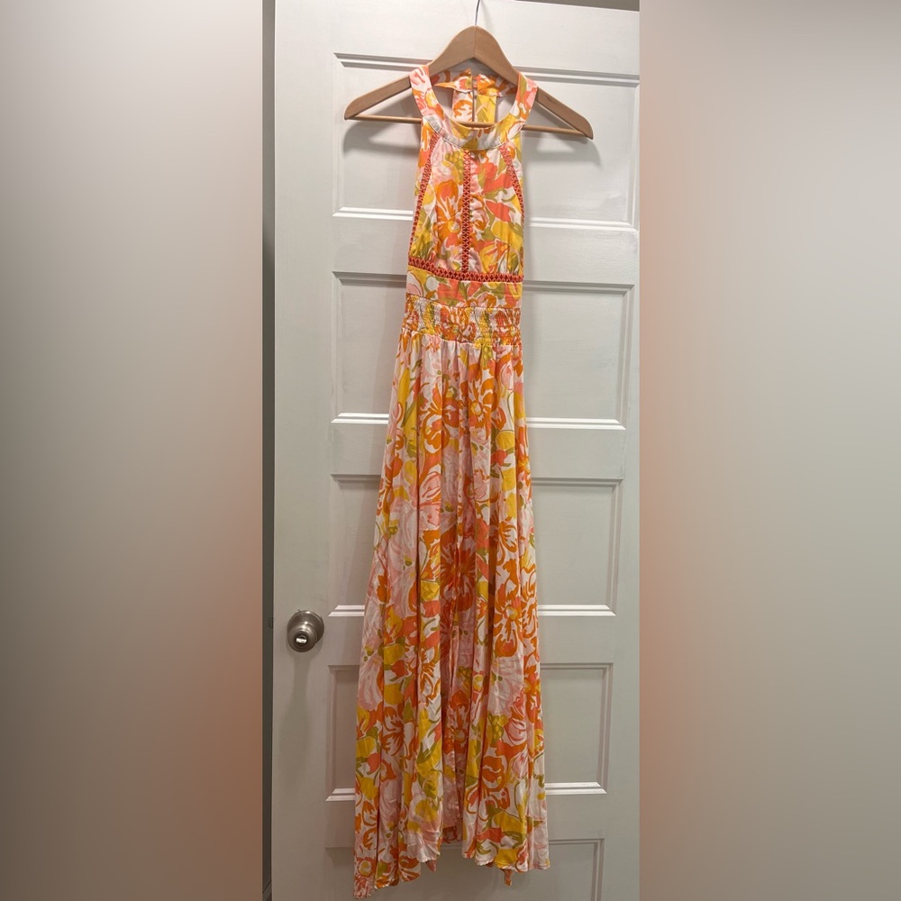 Abel the Label bright floral maxi dress. NWT. Size XS